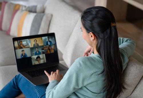 Student attending online meeting