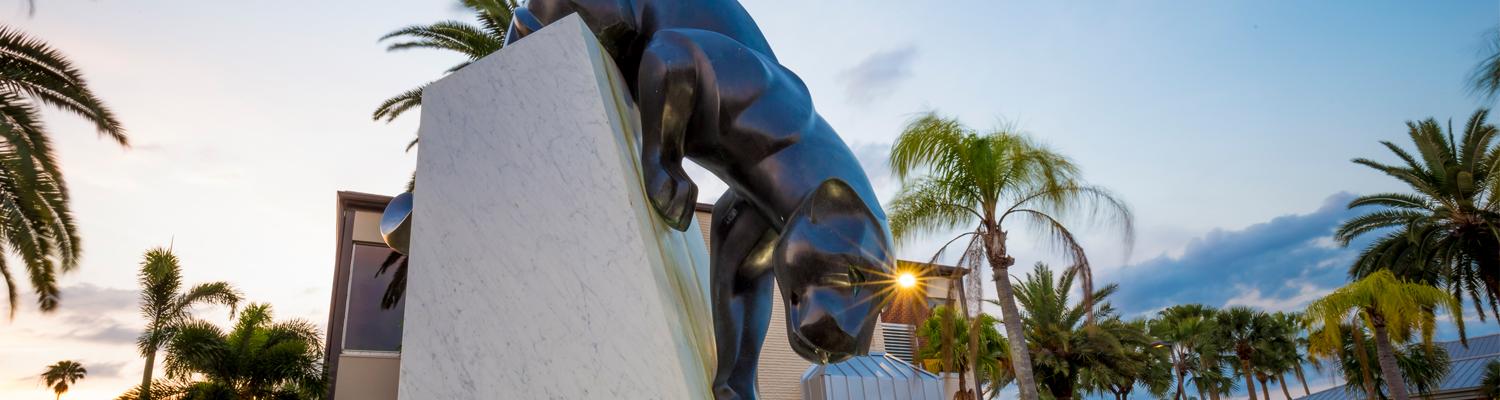 Panther Statue in the Dusk