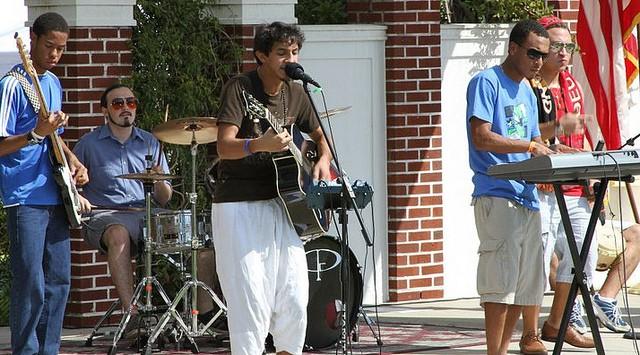 Playing music at the international festival