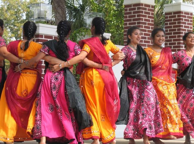 Indian dancers dancing at the international festival