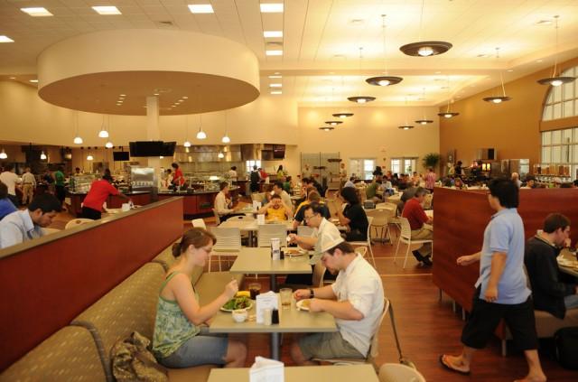 Students having dinner at Panther dining hall