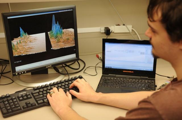 Student working on a project at the computer