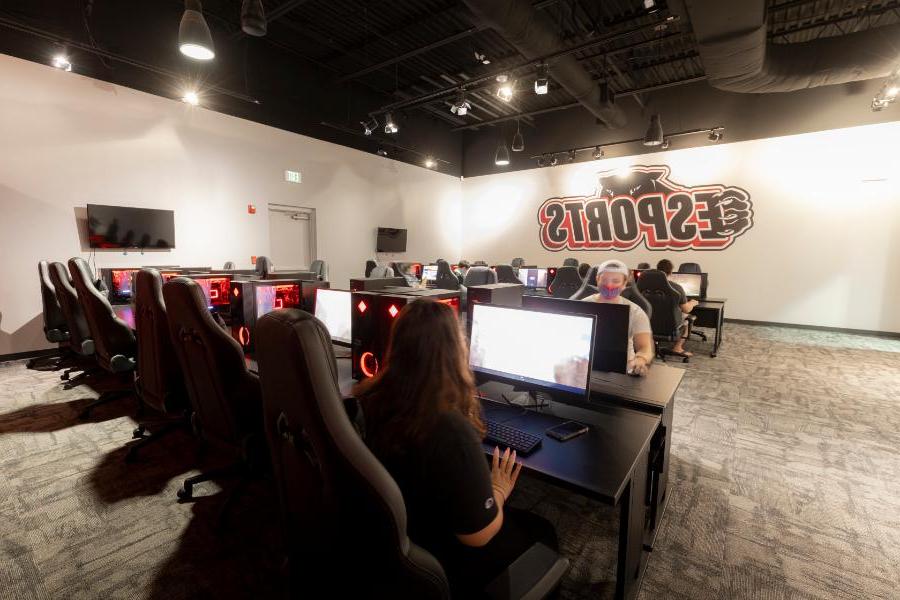 Equipped with 24 Gaming Stations for all student use and gaming. This room is also known as the 